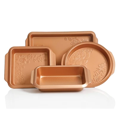 Gibson Home Richmound  Copper 4-Piece Nonstick Heavy Gauge Steel Bakeware Set