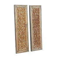 Brown Seagrass & Wood Abstract Wall Décor Set
