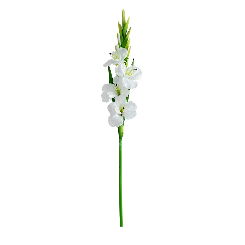 45" White Gladiolus Flower Stems, 3ct.