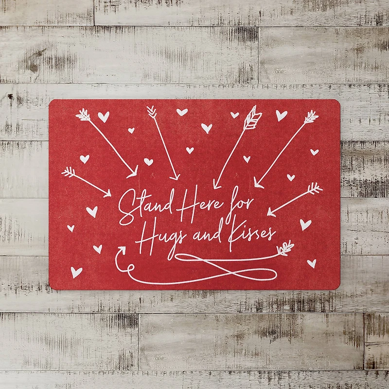 Stand Here for Hugs and Kisses Floor Mat