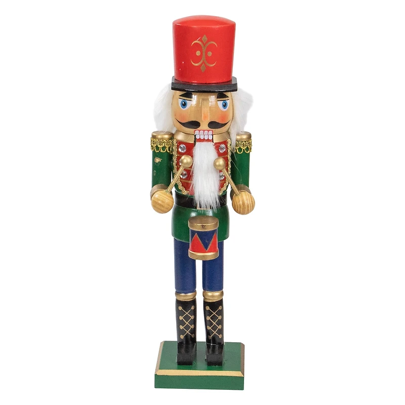 14" Wooden Christmas Nutcracker Drummer