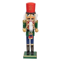 14" Wooden Christmas Nutcracker Drummer