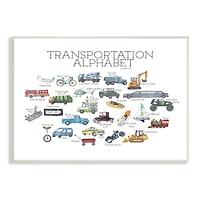 Stupell Industries Kids Educational Transportation Alphabet Wall Plaque Art