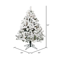 4.5ft. Pre-Lit Flocked Alaskan Pine Artificial Christmas Tree, Clear Lights