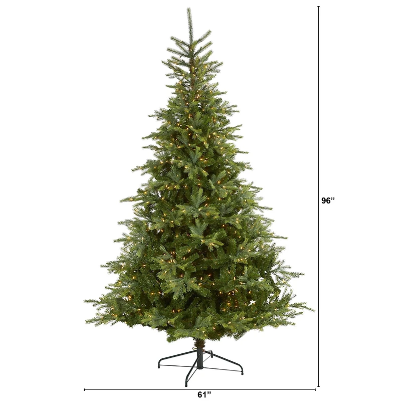 8ft. Pre-Lit North Carolina Spruce Artificial Christmas Tree, Clear LED Lights