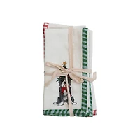 Hello Honey® 18" Embroidered Dog Cotton Printed Napkin Set