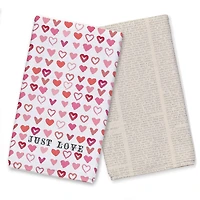 Just Love Hearts 16" x 25" Tea Towel - Set of 2