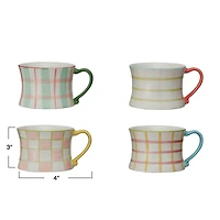 Hello Honey® 3" Plaid Panache Stoneware Mug Set