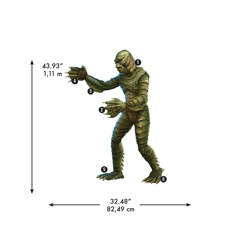 RoomMates Classic Monsters Creature from the Black Lagoon Giant Peel & Stick Wall Decals