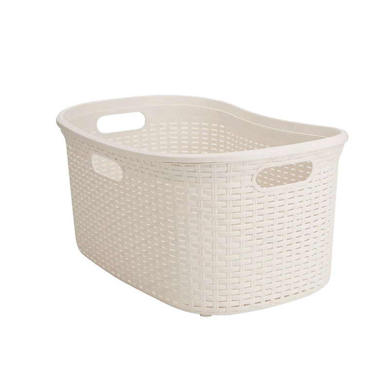Mind Reader Ivory Laundry Basket with Cutout Handles