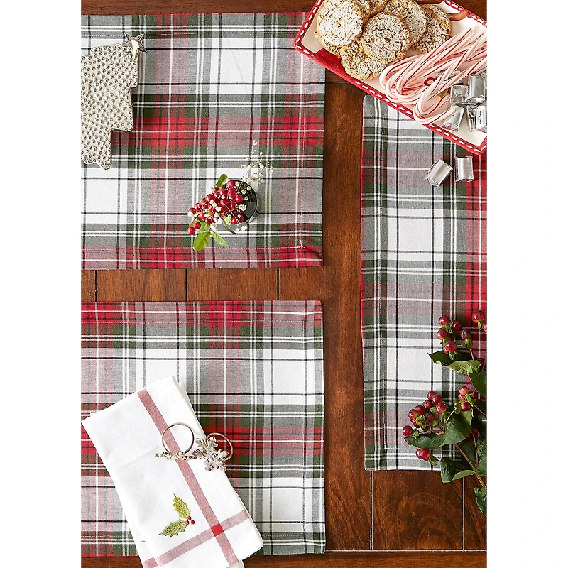 DII® Christmas Plaid Placemats, 6ct.