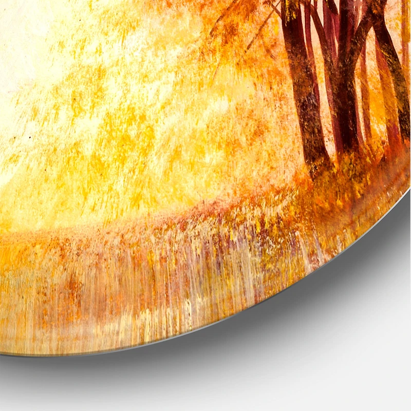 Designart - Alley Through The Park In Autumn Sunset