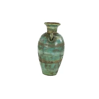 23" Green Ceramic Rustic Vase