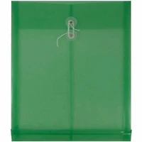 JAM Paper 9.75" x 13" Green Plastic Button String Open End Envelopes, 6ct.