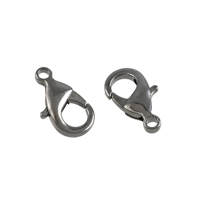 12 Pack: Hematite Lobster Claw Clasp by Bead Landing™, 15mm