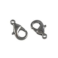 12 Pack: Hematite Lobster Claw Clasp by Bead Landing™, 15mm