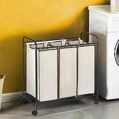 NEX™ 30" Brown Removable 3-Bag Laundry Sorter