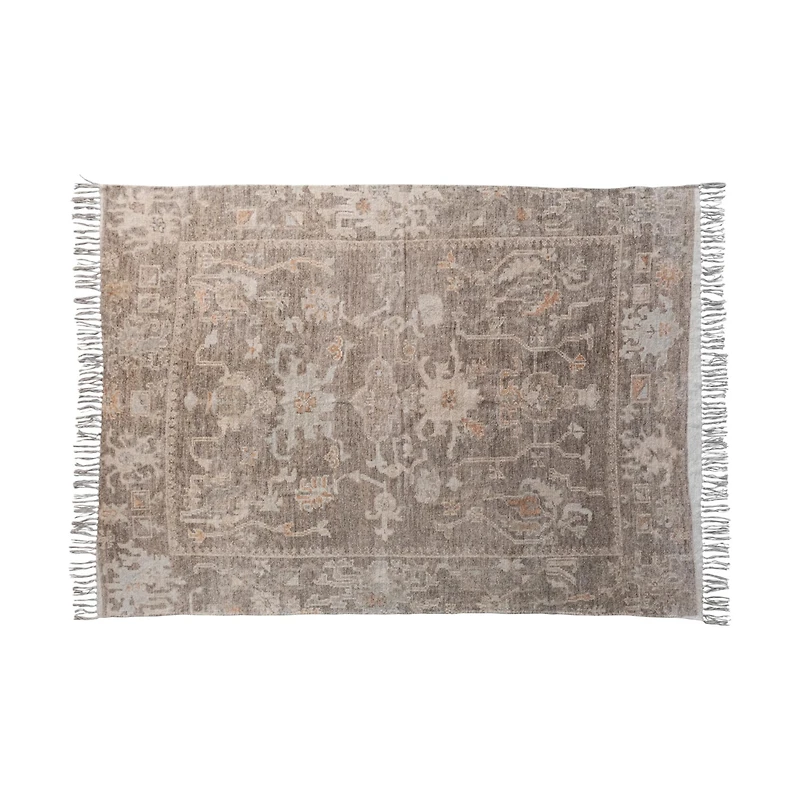 Hello Honey® 5ft. x 7ft. Cotton Chenille Distressed Print Rug with Fringe