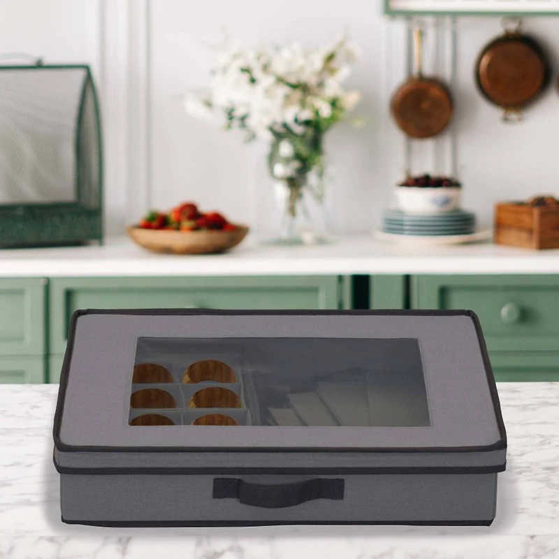 Household Essentials 19" Gray Tabletop Storage Box