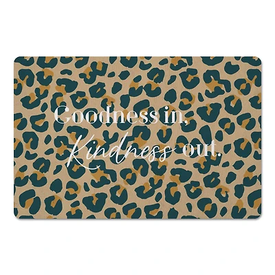 Goodness In Kindness Out Leopard Floor Mat