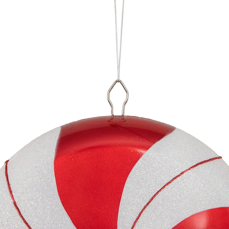 42" Red Pinwheel Lollipop with Iridescent Glitter Shatterproof Commercial Christmas Ornament
