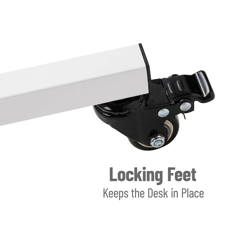 Mind Reader Portable Standing Adjustable Height Rolling Computer Desk