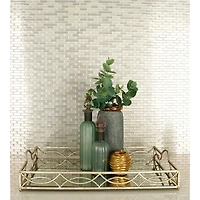 25'' Silver Metal Glam Tray