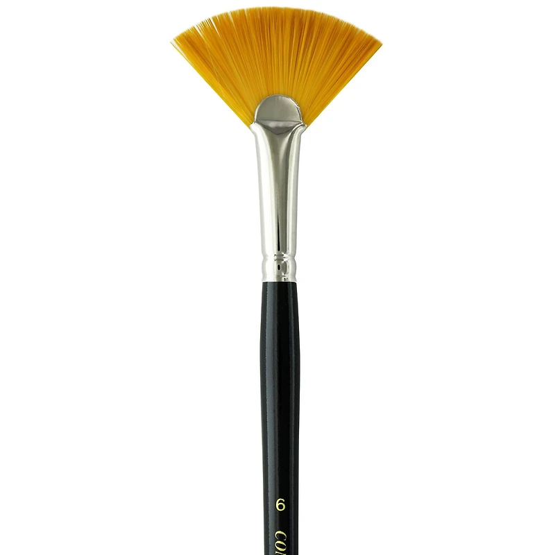 Connoisseur® Gold Taklon Long Handle Fan Brush, Size 6
