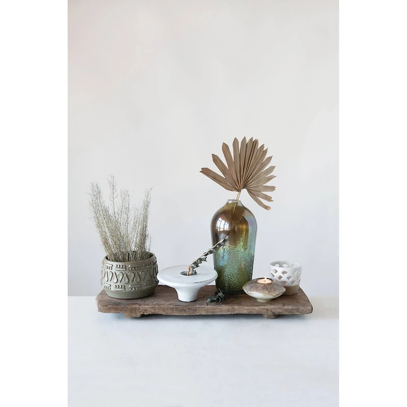 Hello Honey® 4" Embossed Glazed Stoneware Planter