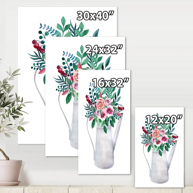 Designart - Bouquets of Flowers In Rustic Flowering Pot