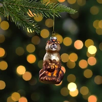 Orange & Black Glass Lion Ornament