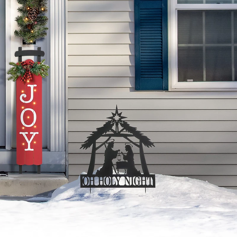 Glitzhome® 2.5ft. Metal Nativity Silhouette Yard Stake