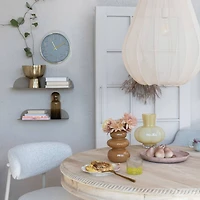 Hello Honey® 7.5" Caramel Brown Natural Elegance Glass Vase