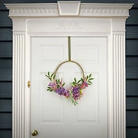 16" Spring Lavender & Mini Blossoms Hoop Wreath
