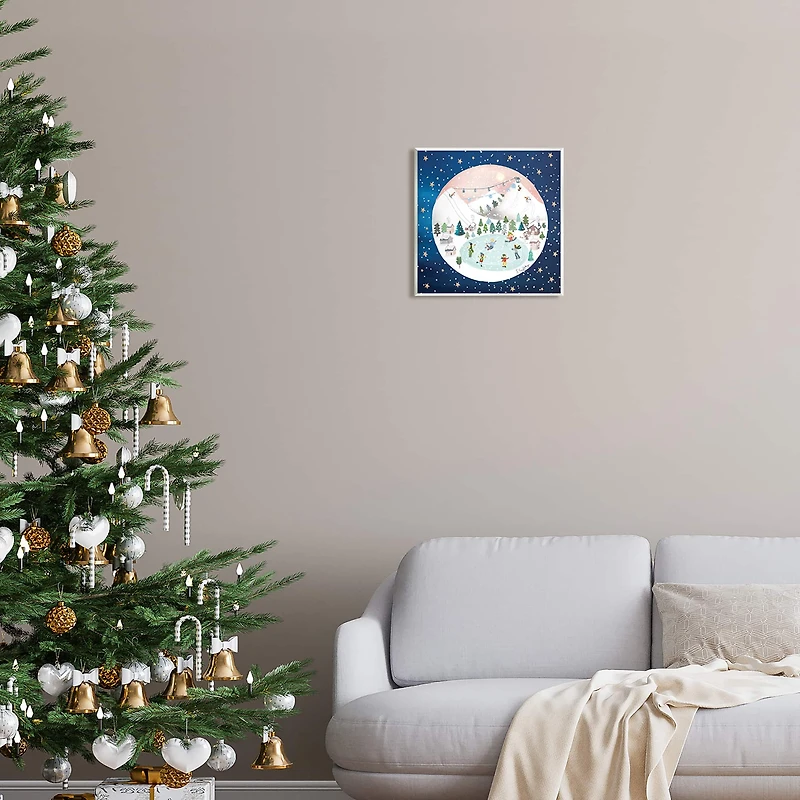 Stupell Industries Ice Skating Christmas Snow Scene Wall Art