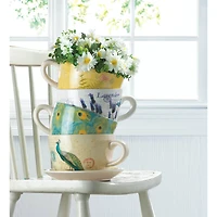 4.5'' Peacock Feather Teacup Planter