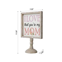 Glitzhome® 11.5" Wood Mother's Day Table Décor
