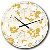 Designart 'Retro Handdrawn Poppies Iii Mid-Century Modern Wall Clock