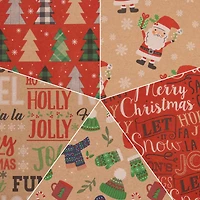 JAM Paper Kids Kraft Christmas Gift Wrap Set, 5ct.