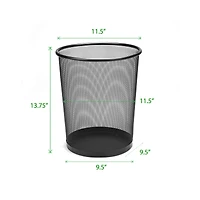 Mind Reader Garbage Round Metal Mesh Waste Basket Recycling Bin