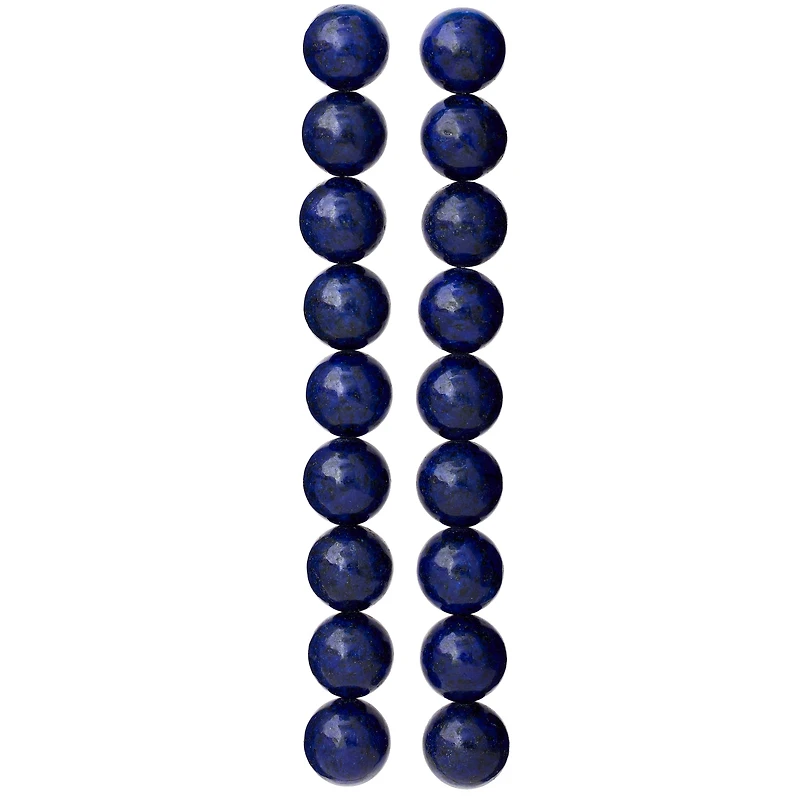 12 Pack: Dark Blue Reconstituted Lapis Round Beads, 10mm by Bead Landing™