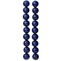 12 Pack: Dark Blue Reconstituted Lapis Round Beads, 10mm by Bead Landing™