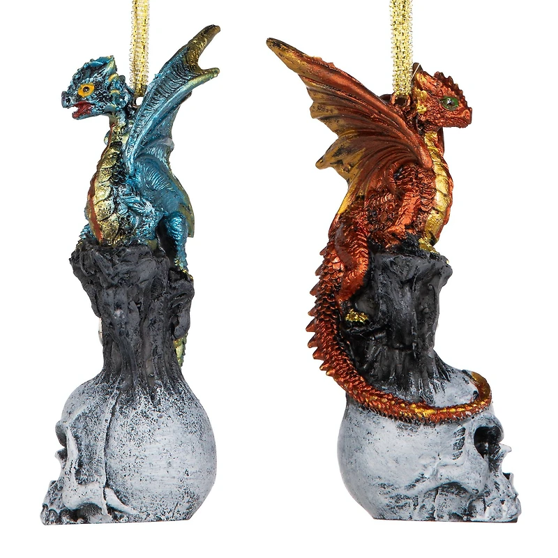Design Toscano Dragons of Skull Hollow Ornament Set