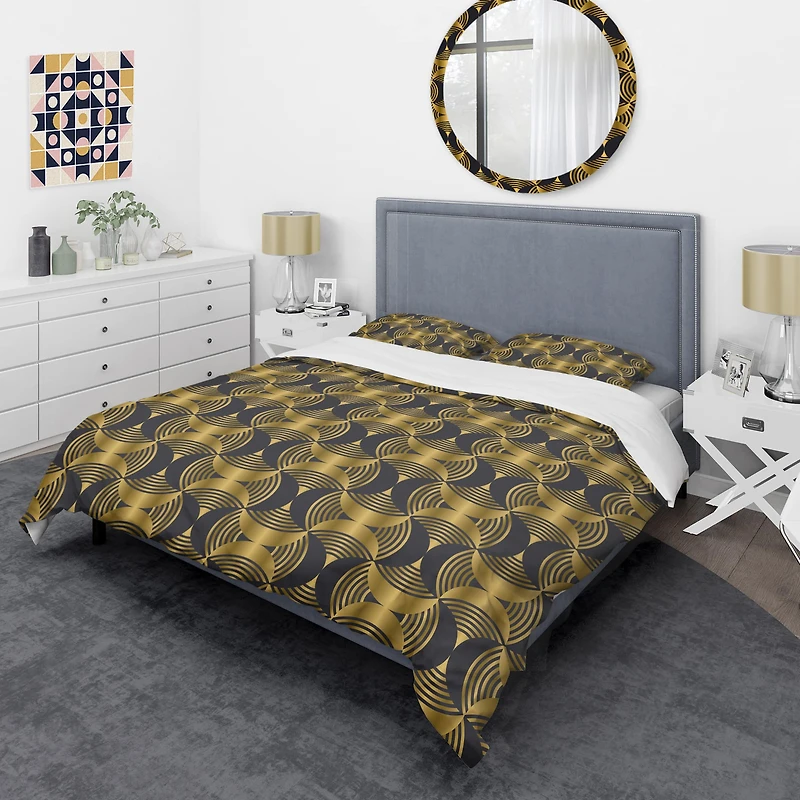 Designart 'Art Deco style modern pattern' Mid-Century Duvet Cover Set