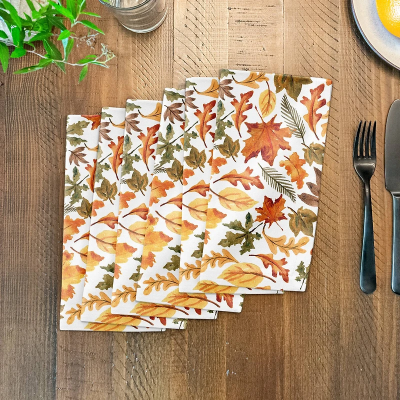 Fall Leaves Pattern Cotton Twill Napkin