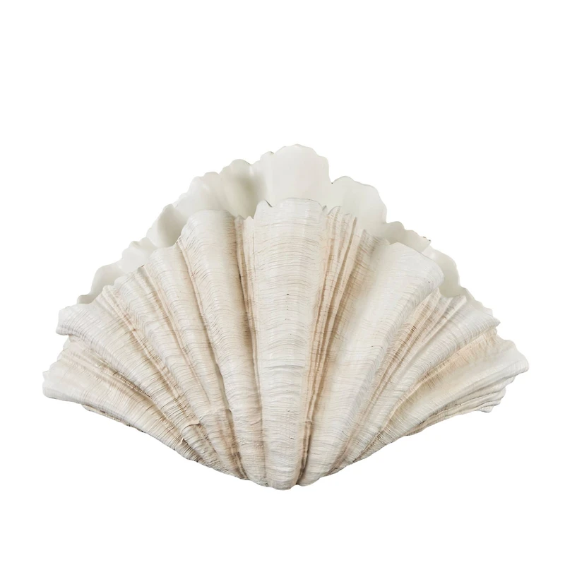 23" Cream Shell Textured Sculpture