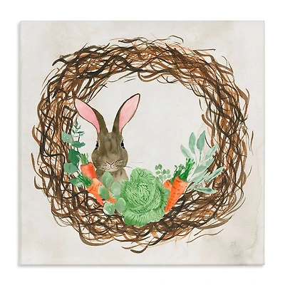 Stupell Industries Spring Easter Wreath Canvas Wall Art