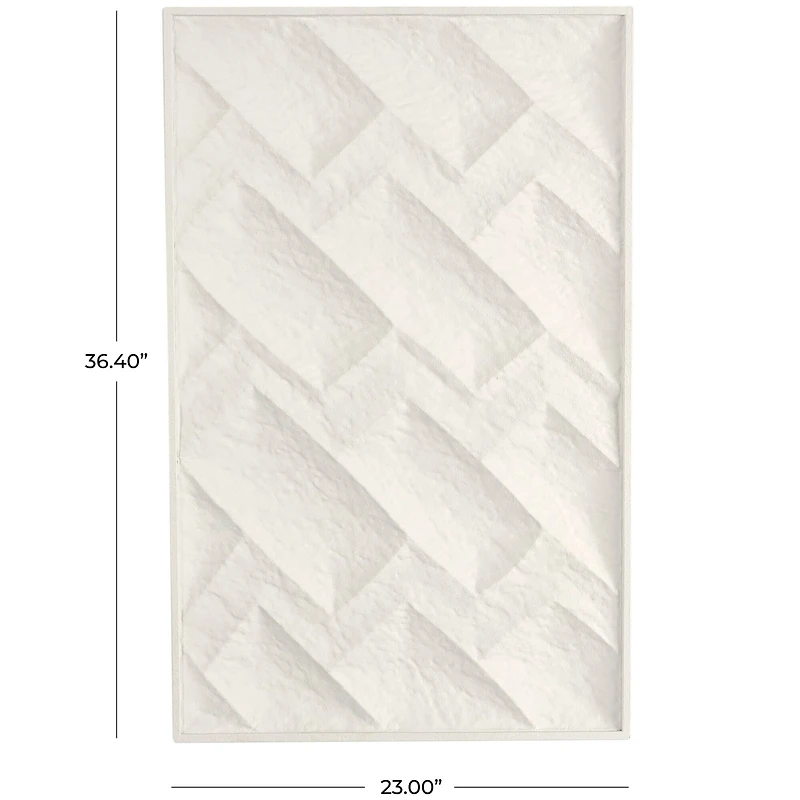 White metal geometric dimensional wall décor