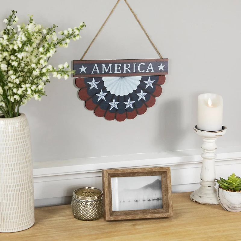 11.75" Red, White & Blue America Wall Bunting Patriotic Hanging Accent