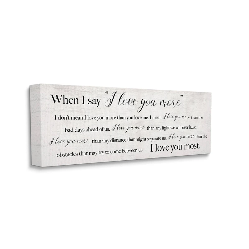 Stupell Industries I Love You Most Sentiments Storybook Typography Canvas Wall Art